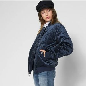 7 For All Mankind Boyfriend Velvet Quilted Bomber